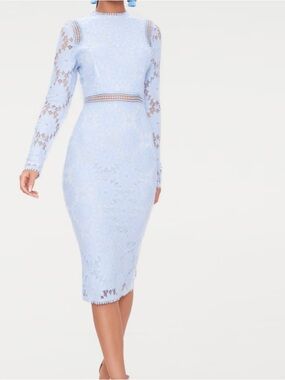 PrettyLittleThing Pale Blue Lace Trim Top